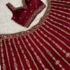 Red Kasturi silk elegant bridal set lehenga with traditional