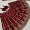 Red Kasturi silk elegant bridal set lehenga with traditional