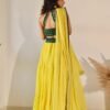 Yellow banglori silk georgette casual sequence lehenga