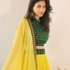 Yellow banglori silk georgette casual sequence lehenga