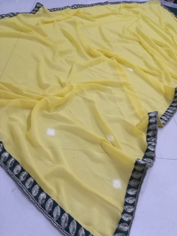 photo_6197106542604563920_y Yellow banglori silk georgette casual sequence lehenga