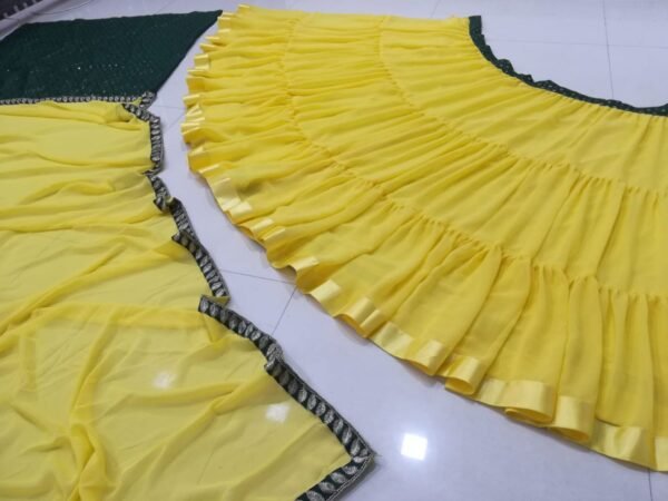 photo_6197106542604563921_y Yellow banglori silk georgette casual sequence lehenga