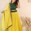 Yellow banglori silk georgette casual sequence lehenga