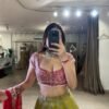 Apple Green with pink blouse dinner Kasturi Silk lehenga