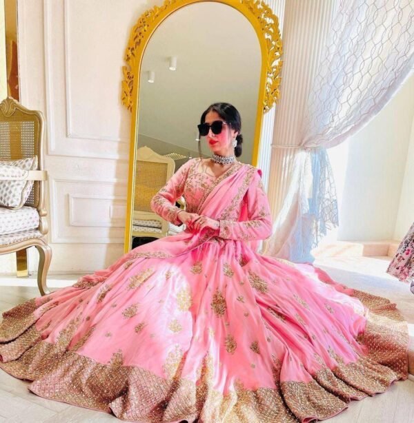 photo_6224511049588133121_y Pink Fox Georgette Sequence casual simple lehenga