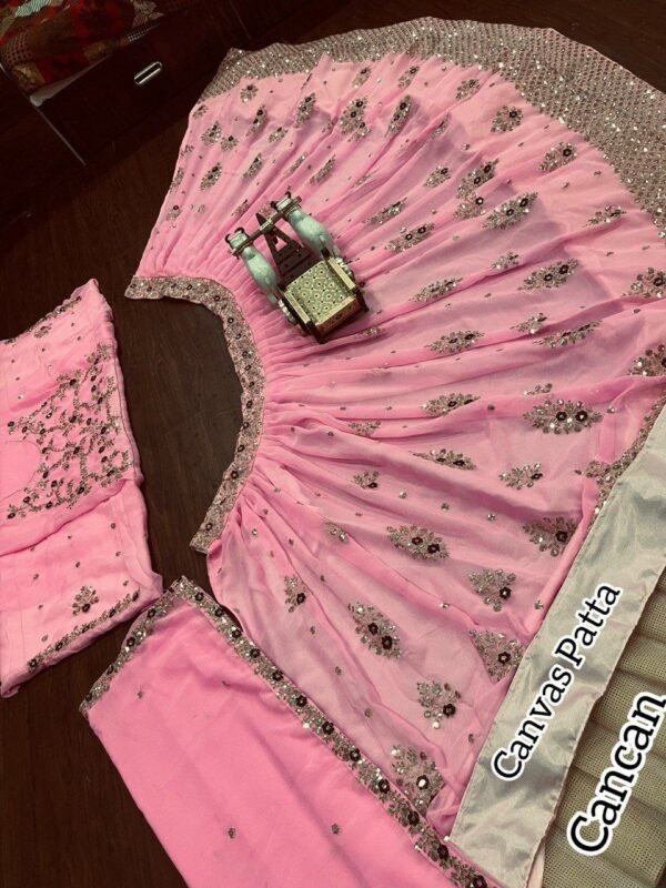 photo_6224511049588133127_y Pink Fox Georgette Sequence casual simple lehenga