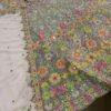 White mirror Embroidery Sequins floral design bridal lehenga