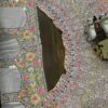 White mirror Embroidery Sequins floral design bridal lehenga