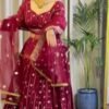 Maroon sequence traditional casual Fox Georgette lehenga