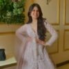 Soft Pink embroidery with tassel work dinner bridal lehenga