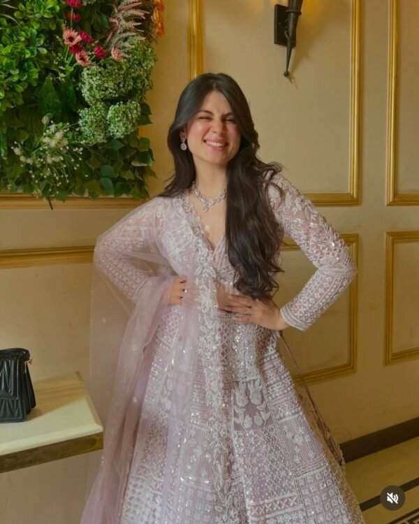 photo_6267027901513843296_y Soft Pink embroidery with tassel work dinner bridal lehenga