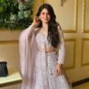 Soft Pink embroidery with tassel work dinner bridal lehenga