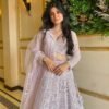 Soft Pink embroidery with tassel work dinner bridal lehenga