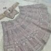 Soft Pink embroidery with tassel work dinner bridal lehenga