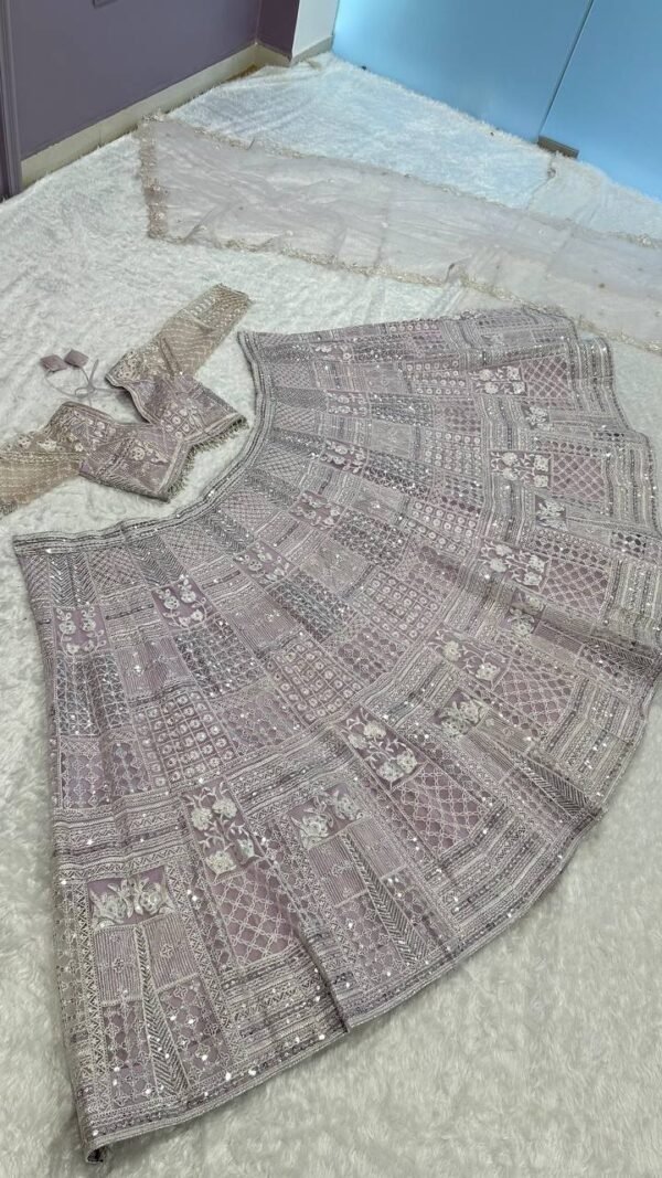 photo_6267027901513843301_y Soft Pink embroidery with tassel work dinner bridal lehenga