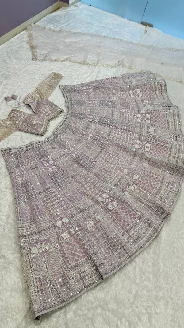 photo_6267027901513843304_y Soft Pink embroidery with tassel work dinner bridal lehenga