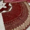 Red Bollywood grand shiny dinner bridal sequence lehenga