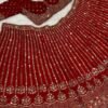 Red Bollywood grand shiny dinner bridal sequence lehenga