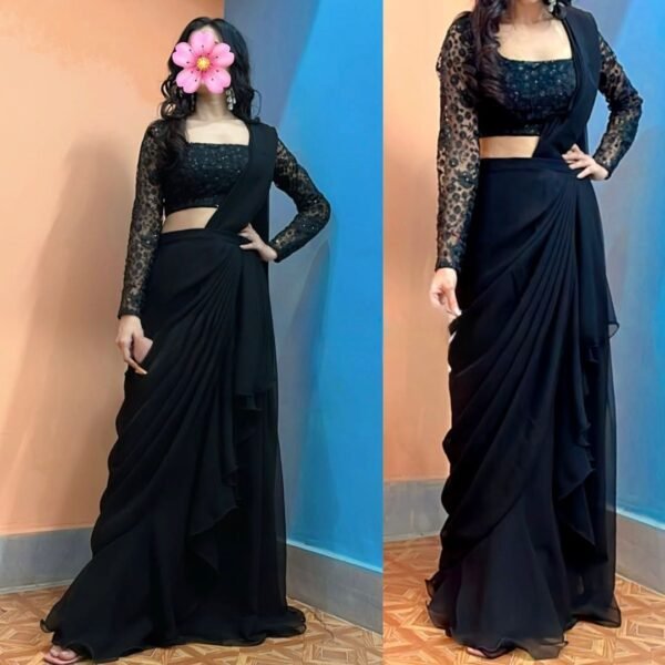 photo_6278242198562652913_y Lehenga saree blue & purple readymade casual wear