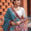 White navratri lehenga choli mirror work casual wear