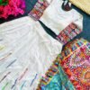 White navratri lehenga choli mirror work casual wear