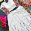 White navratri lehenga choli mirror work casual wear