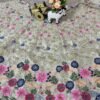 White dinner bridal lehenga colourful floral pattern