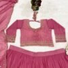 Pink Classic gold embroidery Casual wear lehenga