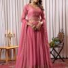 Pink Classic gold embroidery Casual wear lehenga