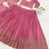 Pink Classic gold embroidery Casual wear lehenga