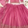 Pink Classic gold embroidery Casual wear lehenga