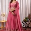 Pink Classic gold embroidery Casual wear lehenga