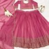 Pink Classic gold embroidery Casual wear lehenga
