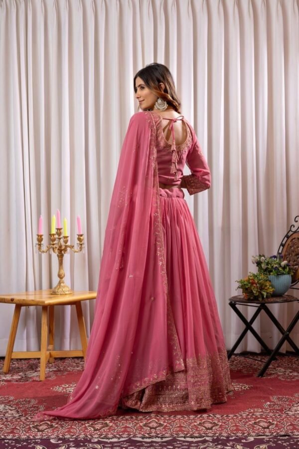 Pink Classic gold embroidery Casual wear lehenga