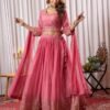 Pink Classic gold embroidery Casual wear lehenga