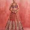 Dusty orange skirt with deep red blouse dinner lehenga