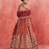 Dusty orange skirt with deep red blouse dinner lehenga