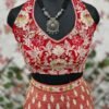 Dusty orange skirt with deep red blouse dinner lehenga