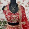 Dusty orange skirt with deep red blouse dinner lehenga
