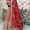 Dusty orange skirt with deep red blouse dinner lehenga