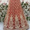 Dusty orange skirt with deep red blouse dinner lehenga