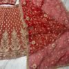 Dusty orange skirt with deep red blouse dinner lehenga