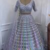 Soft colour mix shiny mirror and sequence dinner lehenga