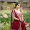 Red Elegant simple look lehenga gold sequence