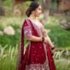 Red Elegant simple look lehenga gold sequence