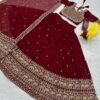 Red Elegant simple look lehenga gold sequence