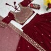 Red Elegant simple look lehenga gold sequence