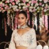 White peacock grand bridal dinner embroidery lehenga