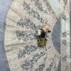 White peacock grand bridal dinner embroidery lehenga