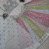 Soft many colour mix mirror like foil design lehenga